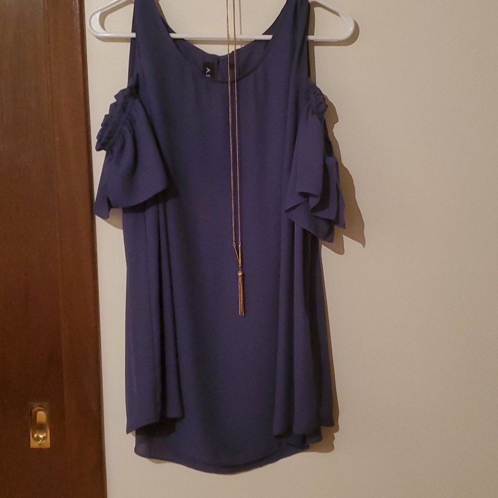 Beautiful almost sheer top with necklace